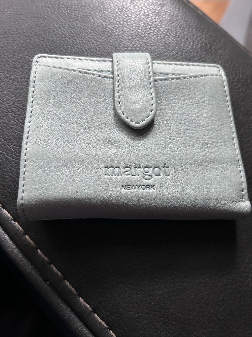 Margot New York Lizzie Bifold Wallet Light Blue Leather